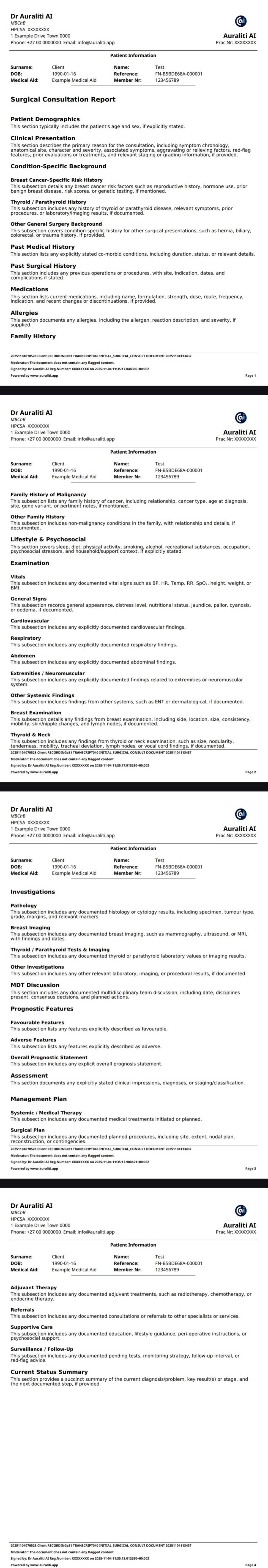 Surgical Consultation Example